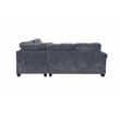 Poundex Foam Upholstered Corduroy 4-Piece Sectional in Dark Gray