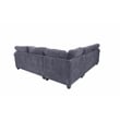 Poundex Foam Upholstered Corduroy 4-Piece Sectional in Dark Gray