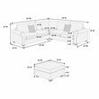 Poundex Foam Upholstered Corduroy 4-Piece Sectional in Dark Gray