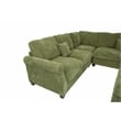 Poundex Upholstered Corduroy 4-Piece Sectional in Sage with Foam Cushions