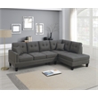 Poundex 2-Piece Sectional Set in Smooth Coffee Fabric Upholstery