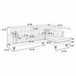 Poundex 2-Piece Sectional Set in Smooth Coffee Fabric Upholstery