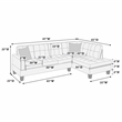 Poundex 2-Piece Sectional Set in Dark Gray Velvet Upholstery