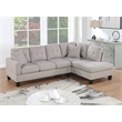 Poundex 2-Piece Sectional Set in Off White Velvet Upholstery