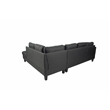 Poundex 3-Piece Charcoal Fabric Upholstered Sectional Sofa Set with Ottoman