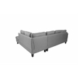 Poundex 3-Piece Gray Fabric Upholstered Sectional Sofa Set with Ottoman