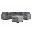 Poundex Foam-Filled 4-Piece Sectional Sofa in Soft Light Gray