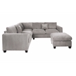 Poundex Foam-Filled 4-Piece Sectional Sofa in Soft Light Gray