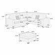Poundex Foam-Filled 4-Piece Sectional Sofa in Soft Light Gray