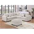 Poundex Foam-Filled 4-Piece Sectional Sofa in Soft Ivory Finish