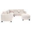 Poundex Foam-Filled 4-Piece Sectional Sofa in Soft Ivory Finish
