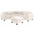 Poundex Foam-Filled 4-Piece Sectional Sofa in Soft Ivory Finish
