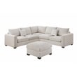 Poundex Foam-Filled 4-Piece Sectional Sofa in Soft Ivory Finish