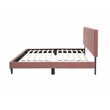Poundex Adjustable Channel Tufted Twin Bed Frame in Pink Fabric