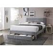 Poundex Queen Foam Platform Bed with Underbed Storage in Gray