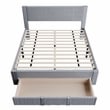 Poundex Queen Foam Platform Bed with Underbed Storage in Gray