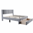 Poundex Queen Foam Platform Bed with Underbed Storage in Gray