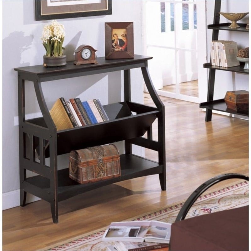 Poundex Magazine Table in Black   F4626