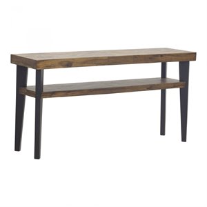 moe's home collection parq wood console table in brown/black