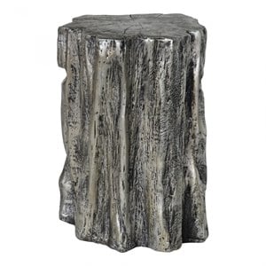 moe's home collection trunk contemporary stone trunk stool in silver