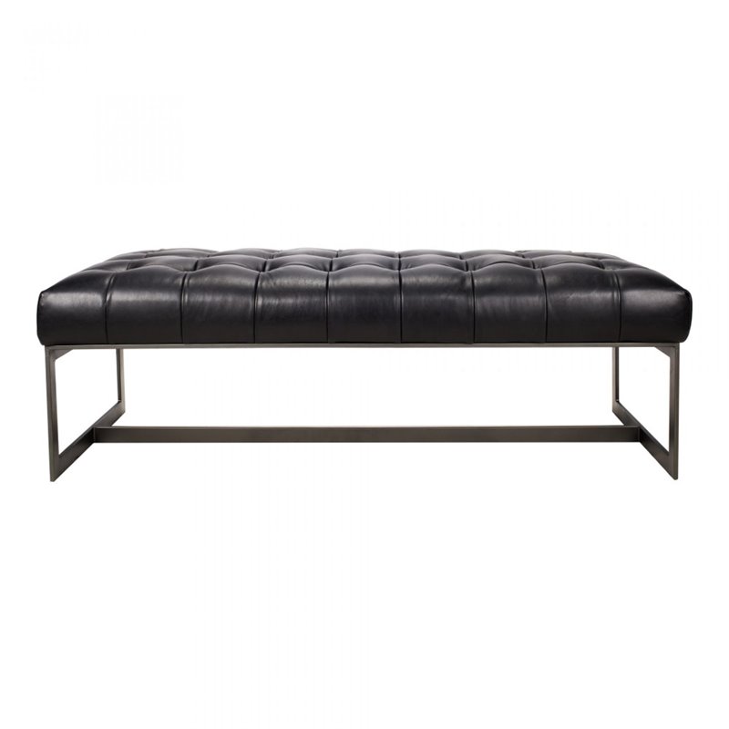 black tufted bench