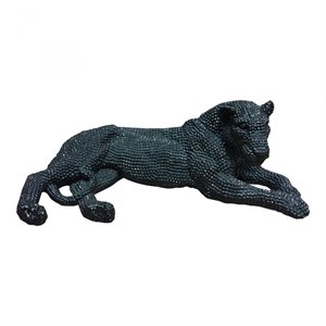 moe's panthera floor sculpture in black