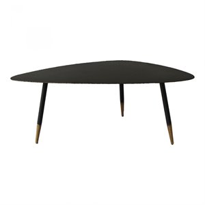 moe's home collection bruno metal accent coffee table in black/gold