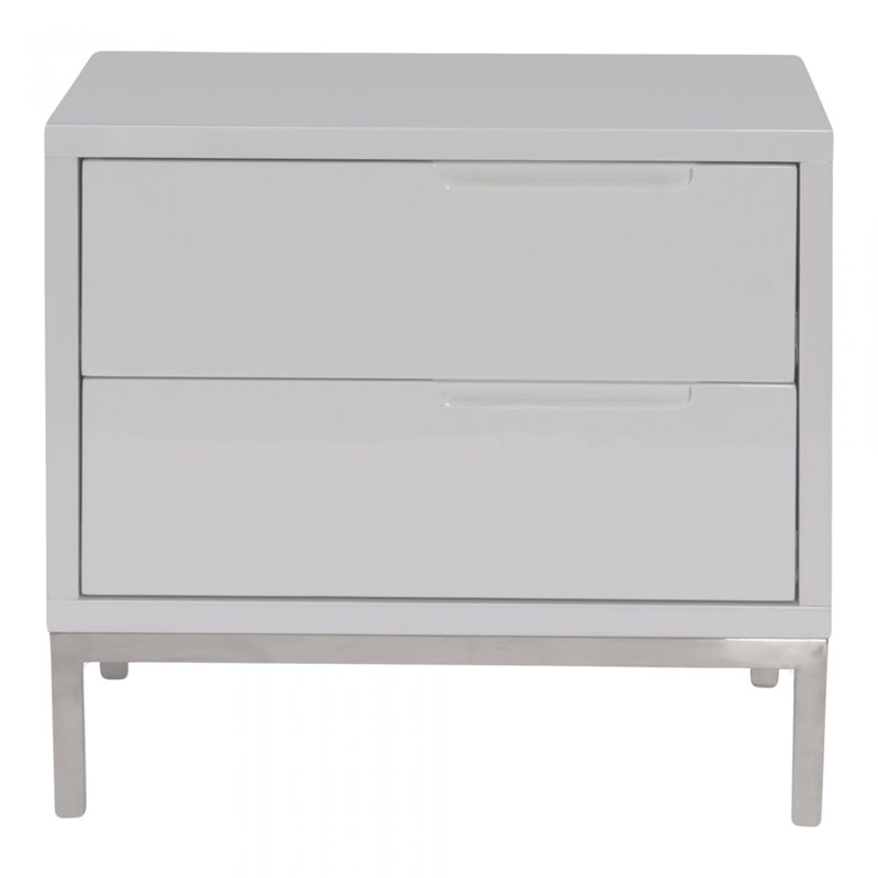 Moe S Naples 2 Drawer Nightstand In White Er 1199 18