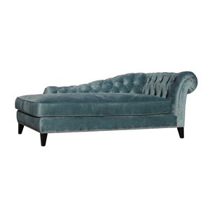 moe's bibiano chaise lounge in velvet blue