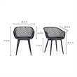 Moe's Home Collection Piazza Outdoor Chair Black-Set Of Two