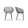 Moe's Home Collection Piazza Outdoor Chair Grey-Set Of Two