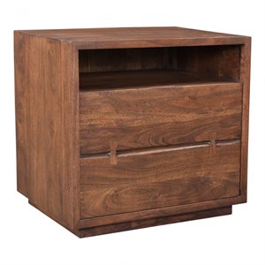 moe's home collection madagasikara 1 drawer wood nightstand in brown