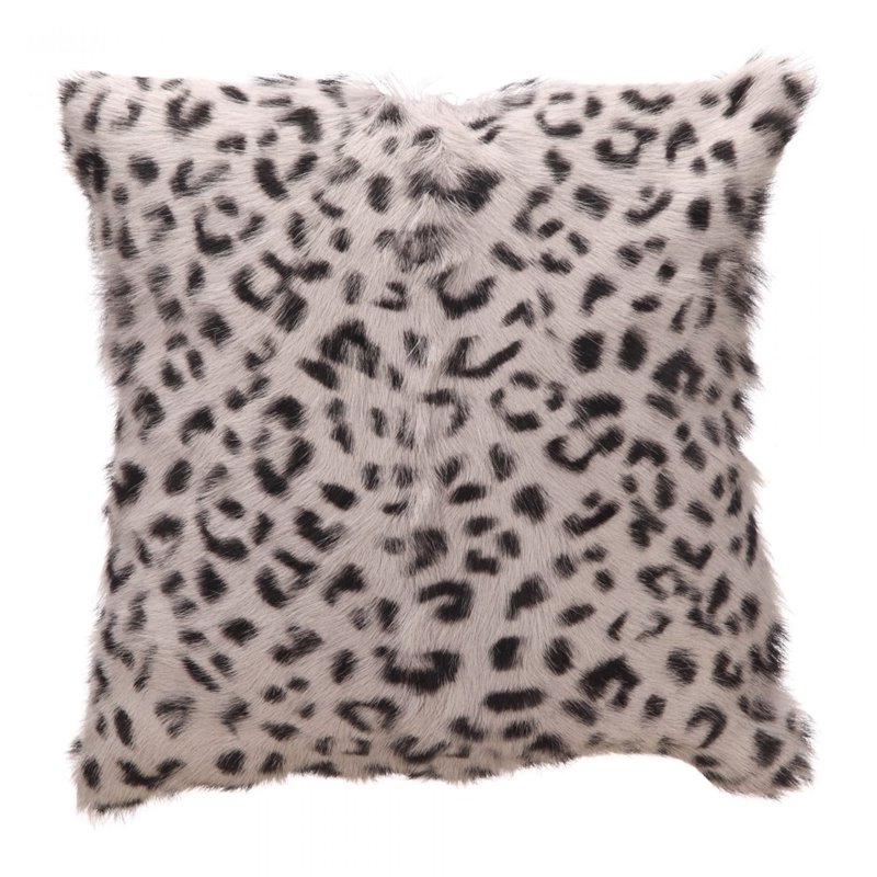 gray leopard pillow