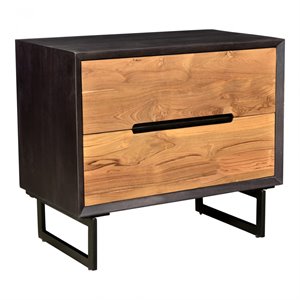 moe's home collection vienna 2-drawer wood nightstand in brown