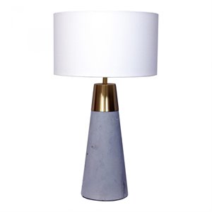moe's home collection renny 1-light contemporary stone table lamp in gray