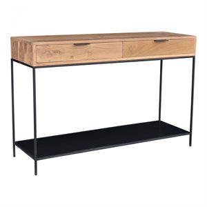 moe's home collection joliet contemporary wood console table in natural
