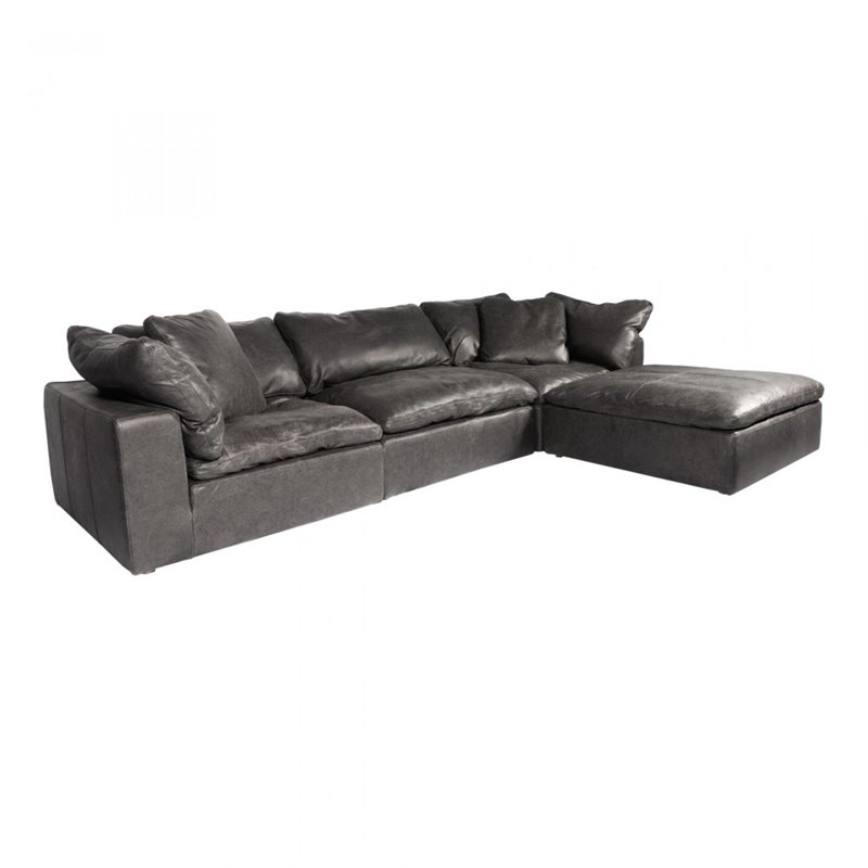 Moe S Home Clay Leather Nubuck Modular Lounge Sectional In Black Cymax Business Moe S Home Clay Leather Nubuck, Black Leather Modular Sectional Sofa