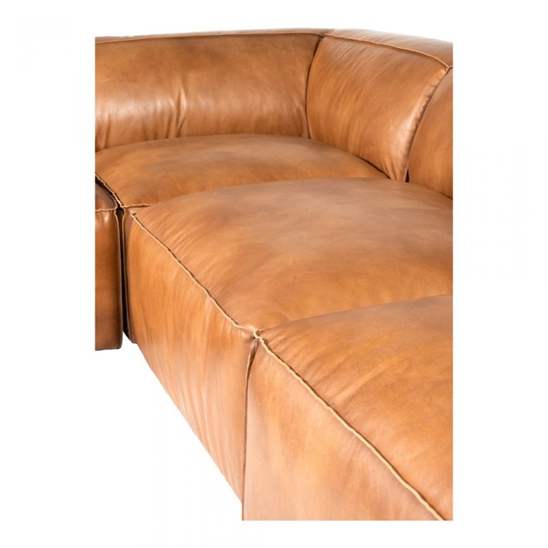 Moe S Home Luxe Leather Modular Classic, Tan Leather Modular Sofa
