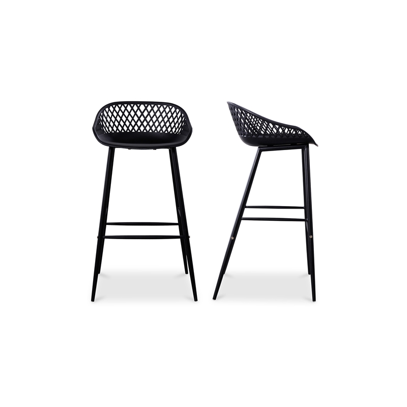 Moe's Home Collection Piazza Outdoor Barstool Black-Set Of Two