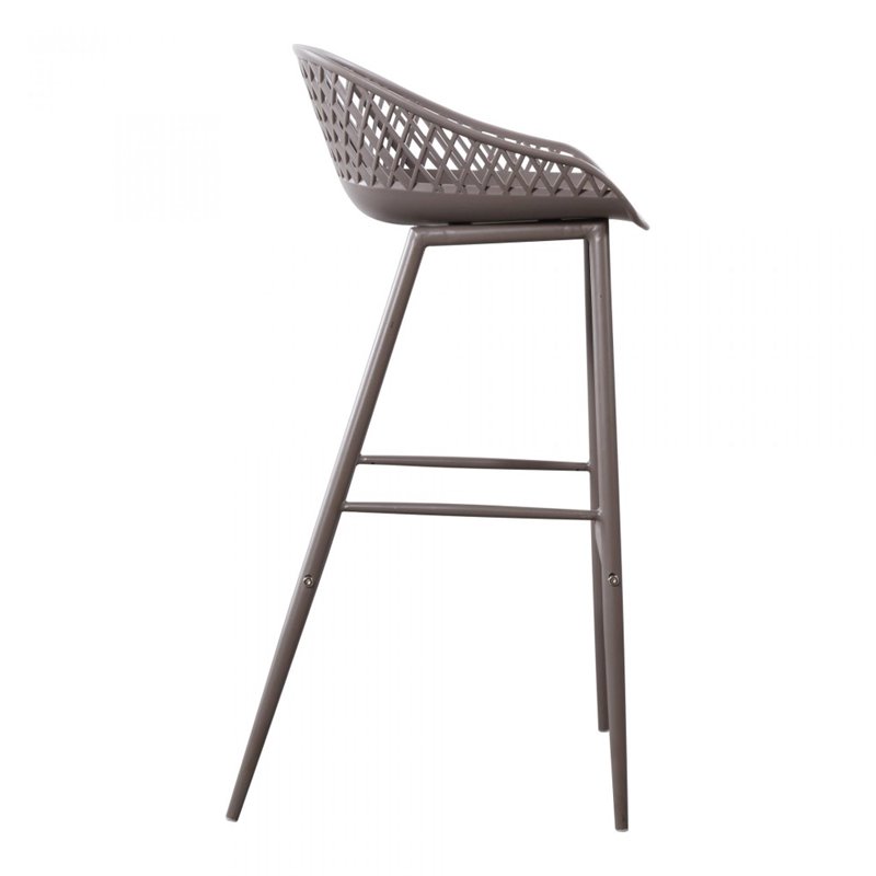 Moe's Home Collection Piazza Outdoor Barstool Grey-Set Of Two