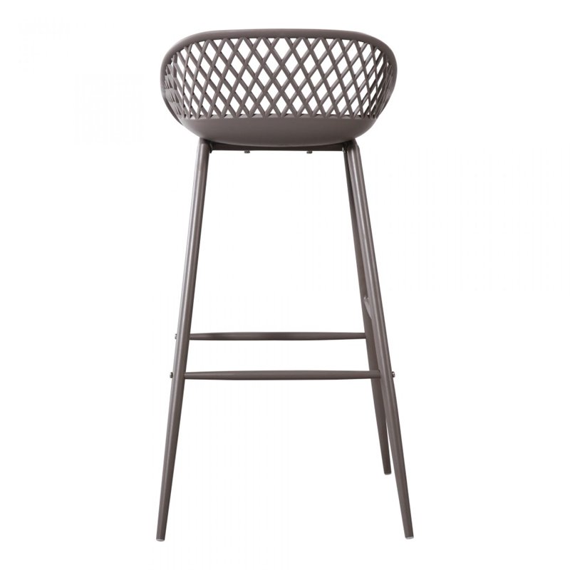 Moe's Home Collection Piazza Outdoor Barstool Grey-Set Of Two