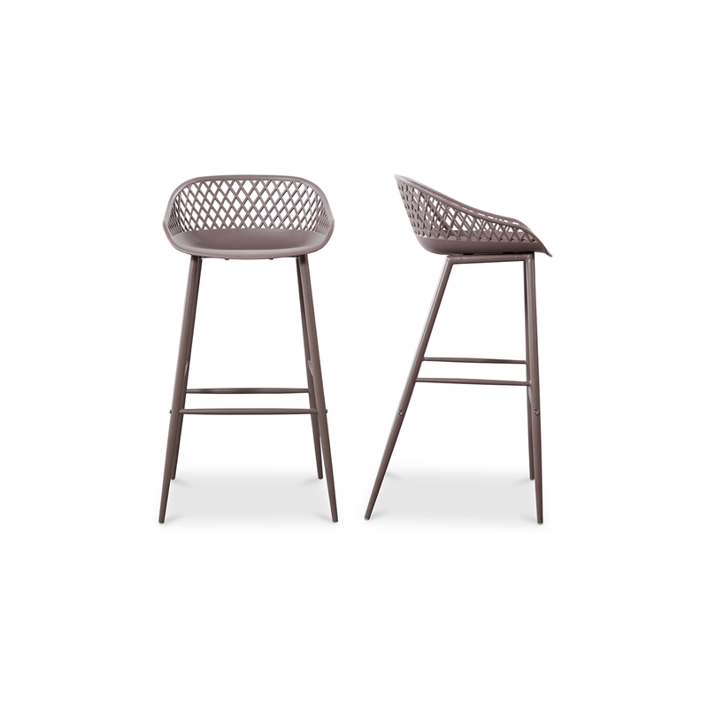 Moe's Home Collection Piazza Outdoor Barstool Grey-Set Of Two