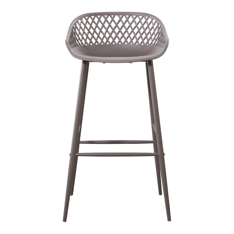 Moe's Home Collection Piazza Outdoor Barstool Grey-Set Of Two