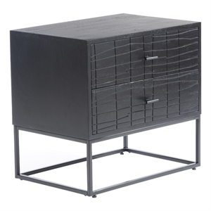 moe's home collection atelier contemporary metal nightstand in black