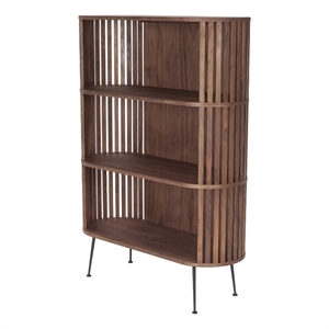 moe's home collection henrich modern wood bookshelf in brown