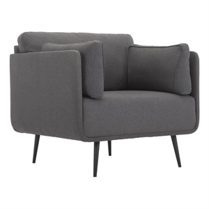 moe's home collection rodrigo contemporary fabric chair in anthracite gray