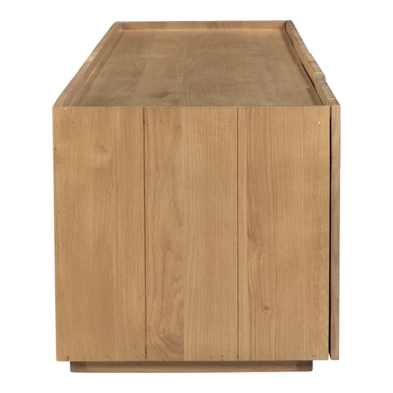 Moe's Home Collection Plank Solid Oak Wood 2-Doors Media Cabinet in Natural