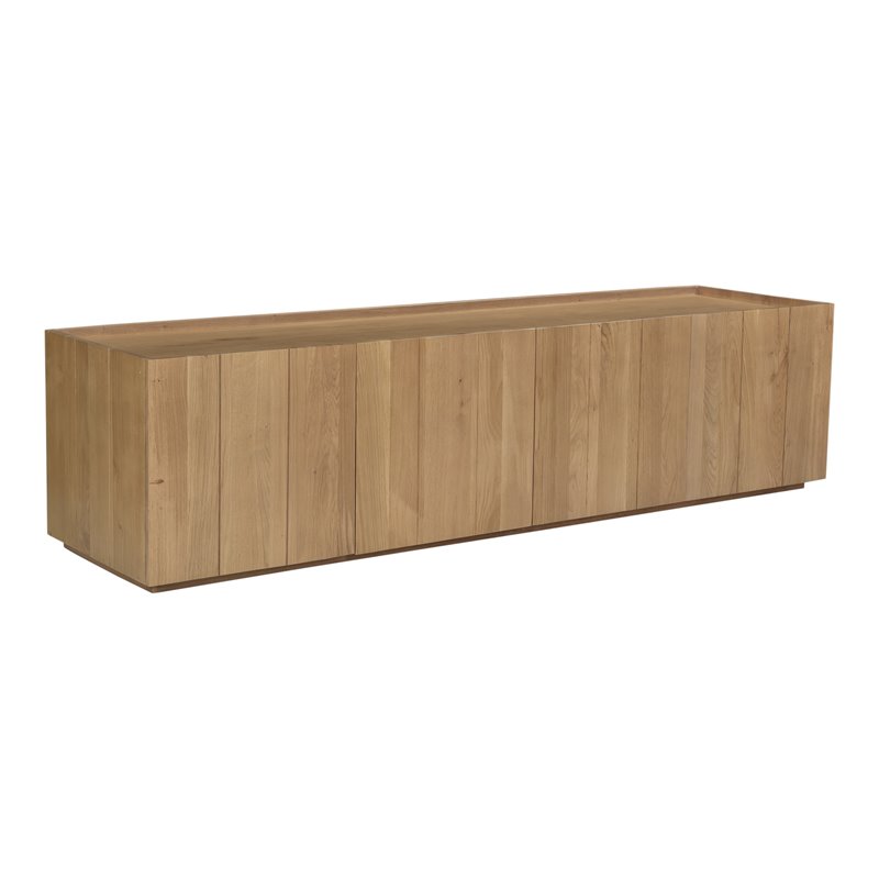 Moe's Home Collection Plank Solid Oak Wood 2-Doors Media Cabinet in Natural