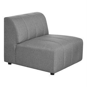 moe's home collection lyric contemporary fabric slipper chair in gray