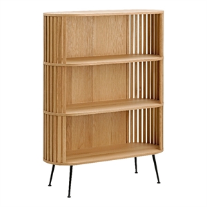 moe's home collection henrich mid-century wood bookshelf in natural